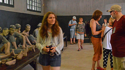 Life-size figures help recreate the deplorable conditions for Vietnamese political prisoners held by the French. // © 2016 Marilyn Jones