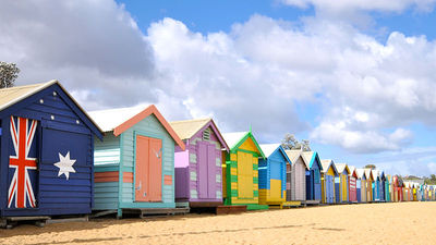 The colorful Brighton bathing boxes are a 30-minute drive outside the city of Melbourne. // © 2017 Creative Commons user jon_lin