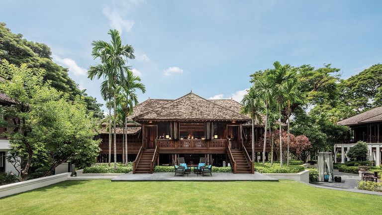 The hotel is the former 1800s headquarters of the East Borneo Trading Company.