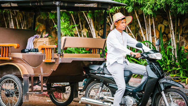 The hotel can arrange a private tuk-tuk driver.