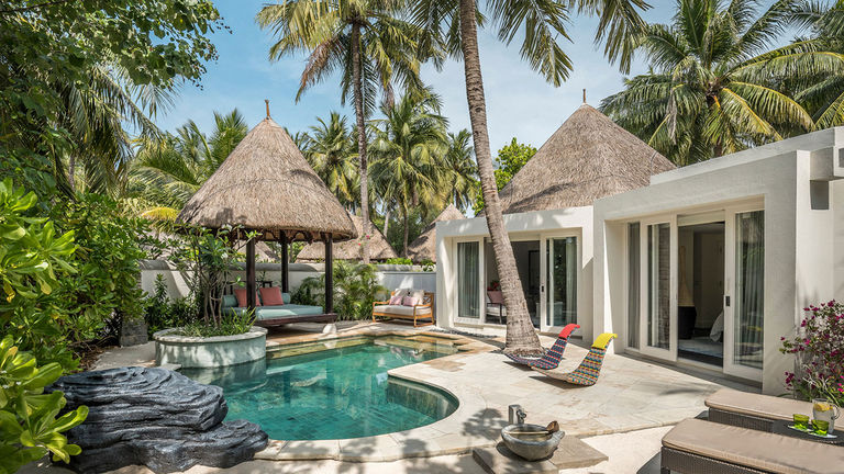 Cottages at Kuda Huraa have their own private pool.