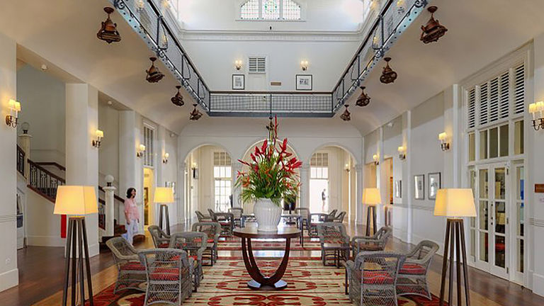 The property’s lobby is located in the original hotel building.