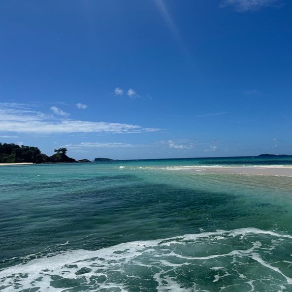 Travelers to Yasawa Island Resort & Spa can take a short boat ride to a sandbank.