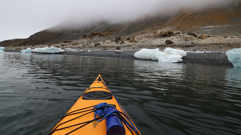 Sea kayaking is offered on every Greg Mortimer Antarctica sailing.