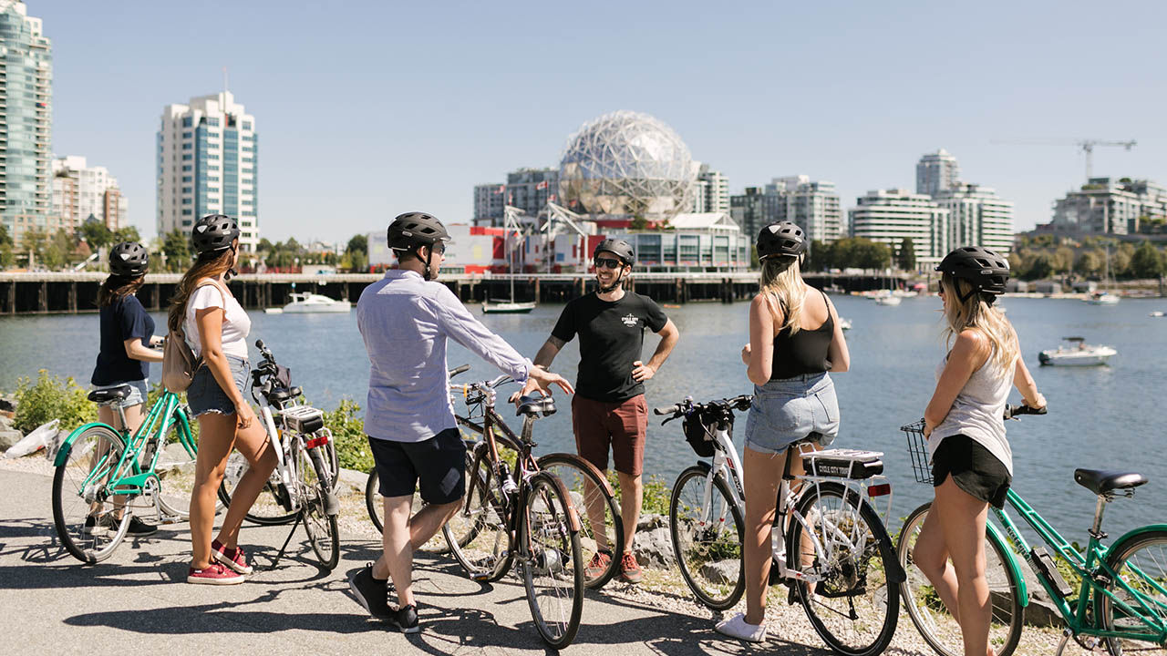 Bike to some of Vancouver’s top attractions, such as Science World at Telus World of Science.