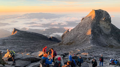 Low’s Peak, the summit of Borneo’s Mount Kinabalu, reaches 13,435 feet.