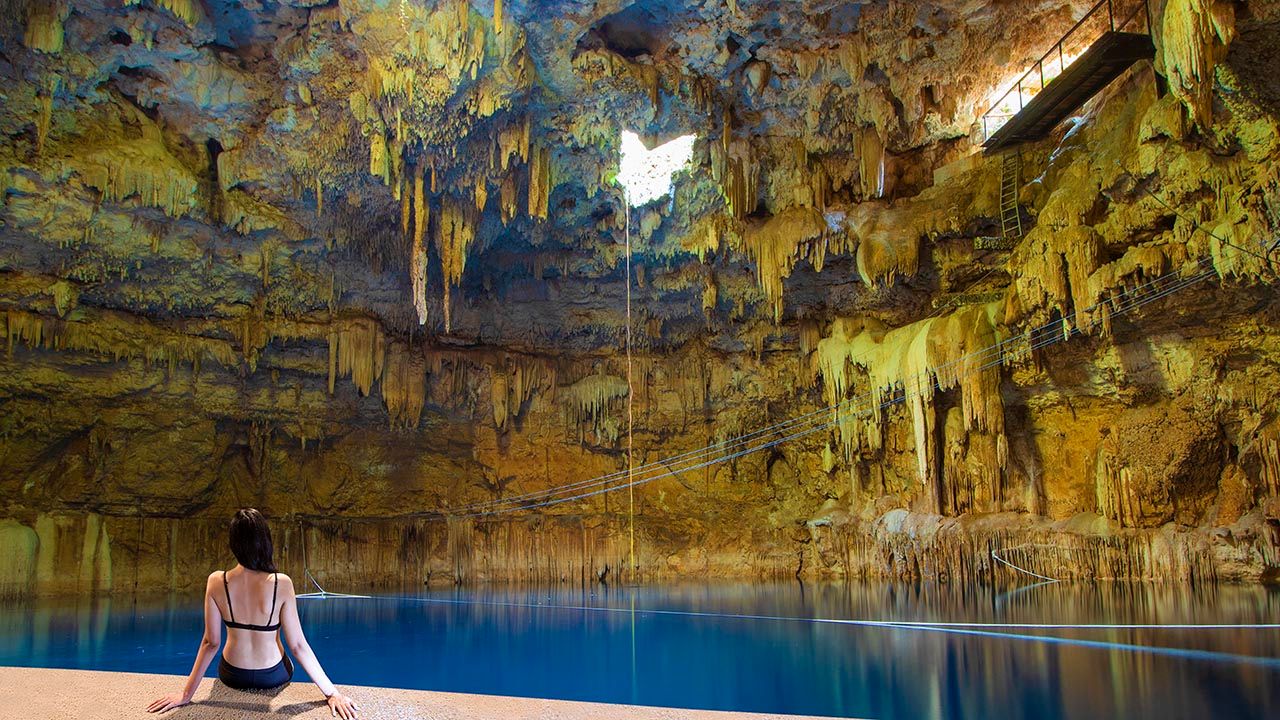 Chukum-Ha, a newly discovered cenote, is located just outside of Valladolid, Yucatan.