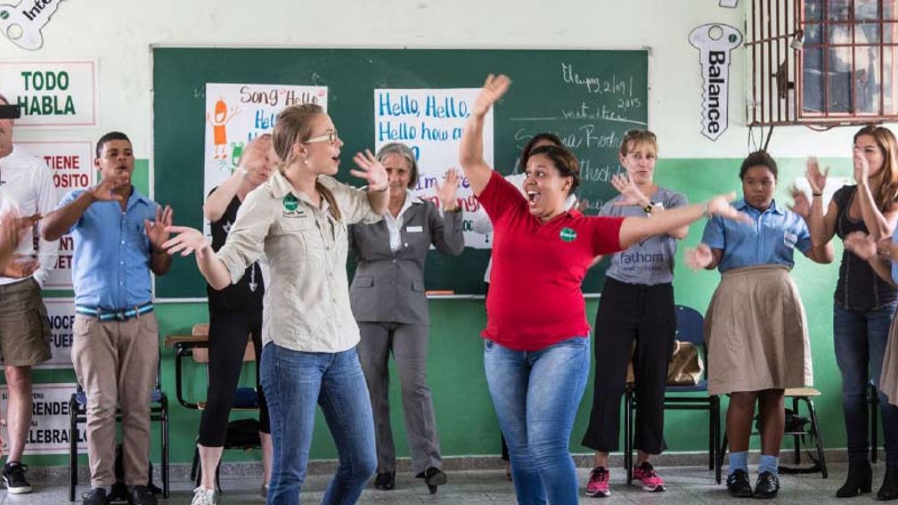 Fathom passengers can visit local schools in Puerto Plata to help with English proficiency. // © 2015 Fathom 2