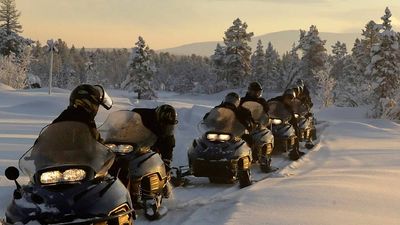 Visitors to Norway can use snowmobiles to herd reindeer. // © 2015 iStock 2