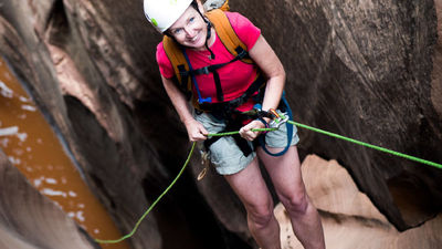 Visitors can rappel down Zion’s rugged canyon walls with Zion Adventure Company. // © 2015 Zion Adventure Company 2