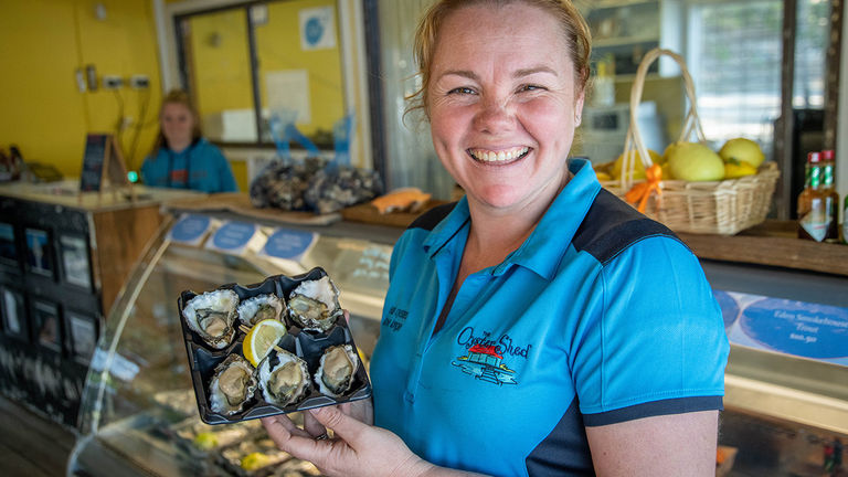 The Oyster Shed sells fresh Sydney Rock oysters as well as a selection of other seafood.
