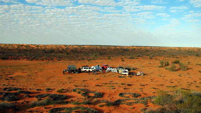 In Australia's Simpson Desert, only camping is available.