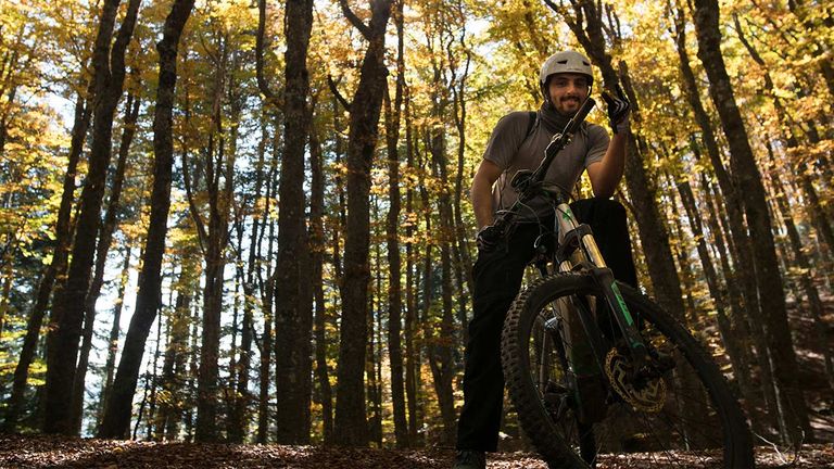 Mountain biking is a popular sport in the alpine region.