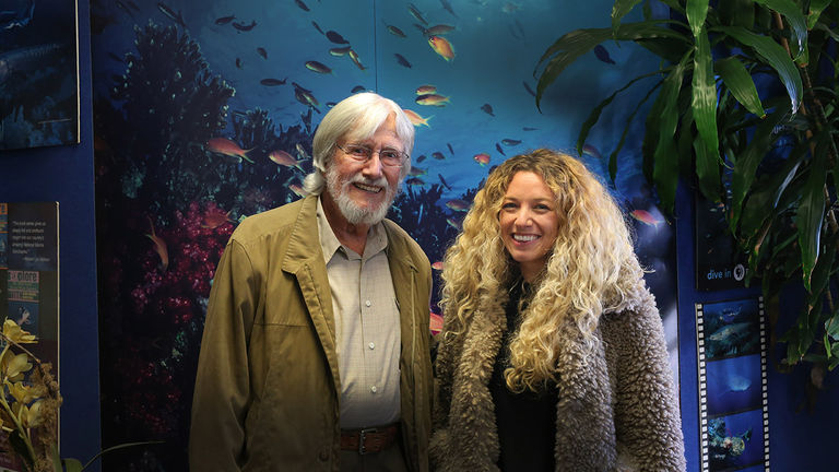 The writer (right) with Jean-Michel Cousteau