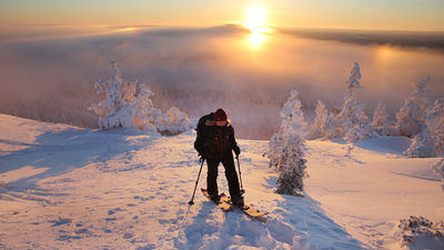 Kuusamo's Ruka Ski Resort features natural snowbanks.