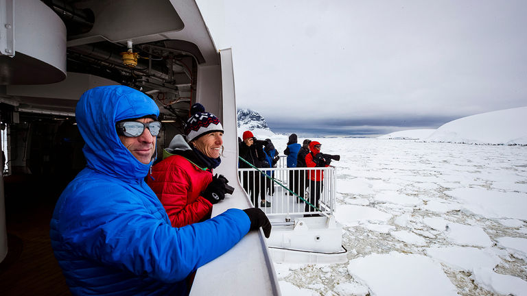 Passengers onboard Aurora Expeditions’ new Greg Mortimer vessel