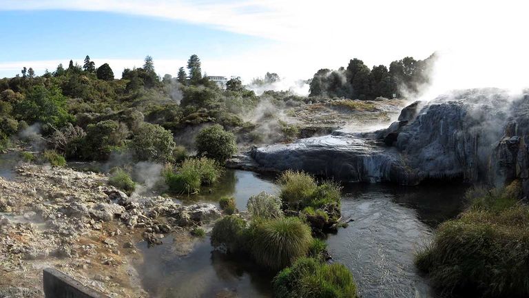 Mud pits and geysers make Te Puia in the Rotorua region appear otherworldly.