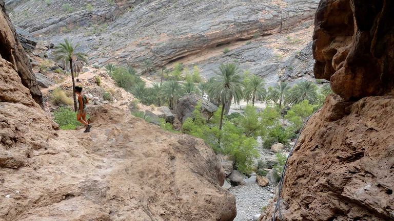 Wadi Bani Auf’s desert landscape is primarily composed of limestone.
