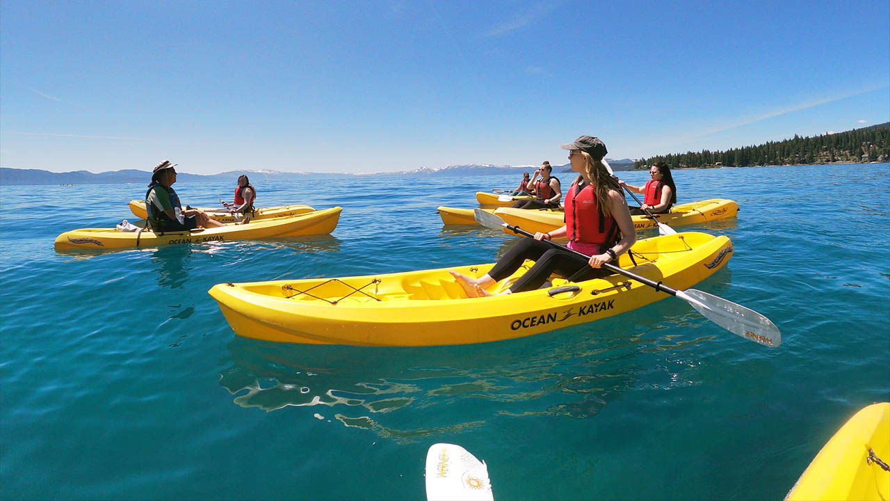 Kayaking with Tahoe Adventure Company is one of the best ways to enjoy Lake Tahoe in the summer.
