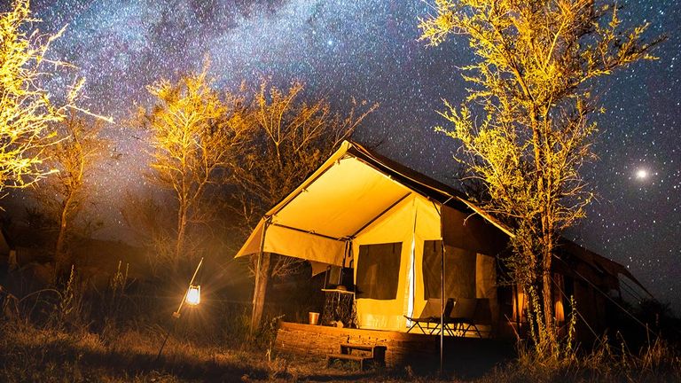 Tented cabins help guests feel close to the wildlife.
