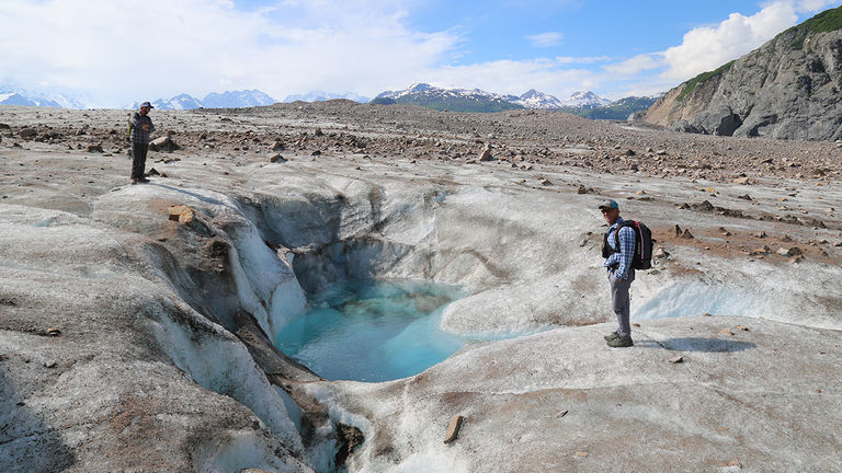 Triumvirate Glacier is only accessible by helicopter.