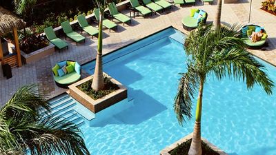 The 10,000-square-foot H2Oasis pool is an adults-only area with an expansive terrace and plush seating. // © 2014 Aruba Marriott Resort & Stellaris Casino