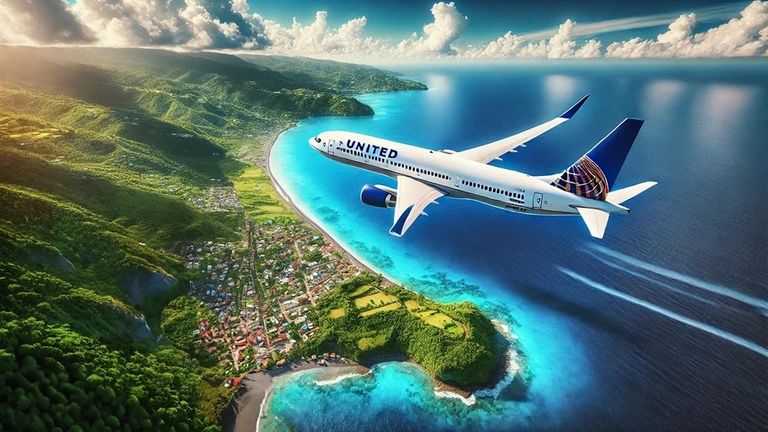 United offers nonstop service from Newark to the Caribbean island of Dominica.
