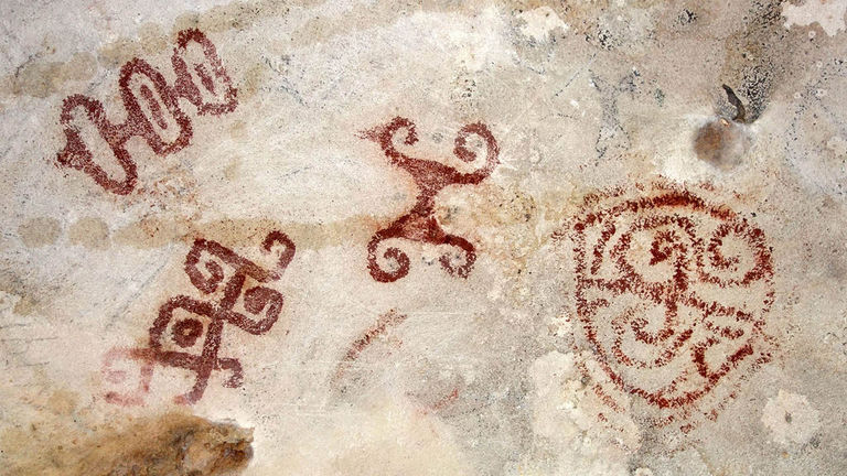 Petroglyph drawings by Aruba’s Arawak Indians