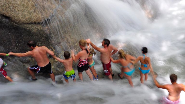 Groups love visiting Dunn’s River Falls in Jamaica.