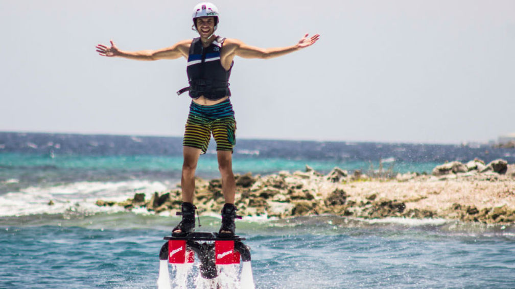 Flyboarding is a fun new way to fly. // © 2014 Zapata Flyboard Caribbean 3