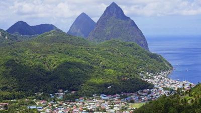 St. Lucia’s volcanic twin peaks were designated a UNESCO World Heritage Site in 2004. // © 2014 Thinkstock
