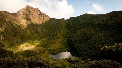 Mount Liamuiga rises 3,792 feet above St. Kitts.
