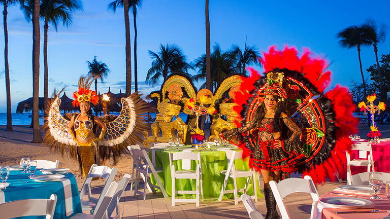 The Aruba Marriott will host a beachfront dinner and celebration.