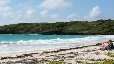 The island’s quiet beaches, accessible via four-wheel-drive vehicles, are a main attraction. // © 2015 Thinkstock
