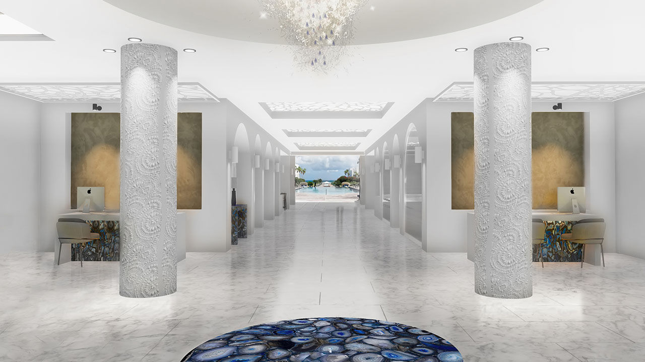 A rendering of CuisinArt Golf Resort & Spa’s revamped lobby