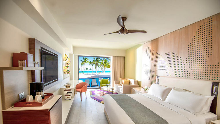 An oceanfront junior suite at Hyatt Ziva Cap Cana