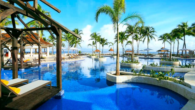 The sprawling pool offers plenty of outdoor relaxation time.