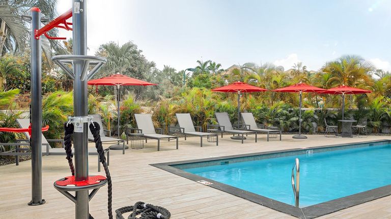 Guests can enjoy the island climate at the hotel’s pool deck.