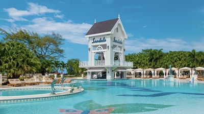 The property is home to a signature Sandals tower. // © 2015 Sandals Ochi Beach Resort
