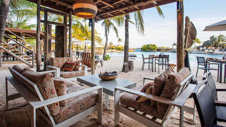 The restaurant at Curacao’s five-star Baoase Luxury Resort