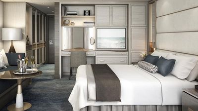 A rendering of a suite onboard Crystal Esprit // ©2015 Crystal Cruises