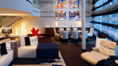 Royal Caribbean prides itself on Anthem of the Seas' modern design, shown here in the Royal Loft Suite. // © 2015 Royal Caribbean International