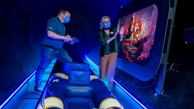 The AquaMouse Water Coaster is sure to delight guests of all ages onboard Disney Wish.