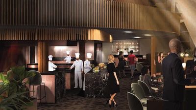Eden, the new activities venue onboard Celebrity Cruises’ Celebrity Edge ship, will feature spaces for dining, performances, seminars, nightlife and more. // © 2017 Celebrity Cruises