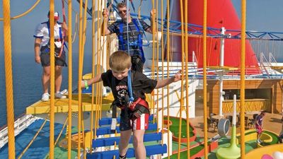 A ropes course is part of Carnival Cruise Line’s offerings, available on Carnival Magic and Carnival Breeze. // © 2014 Carnival Cruise Lines