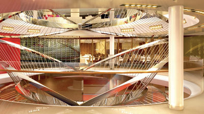 The atrium on Koningsdam, Holland America Line's first Pinnacle-class ship. // © 2015 Holland America Line