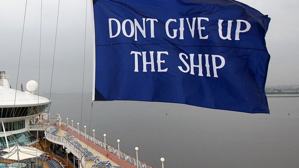 Grandeur of the Seas was welcomed her homeport of Baltimore flying an historic flag. // (c) 2013 Royal Caribbean International F
