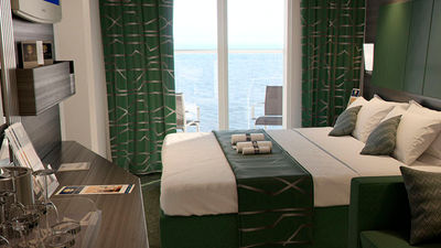 A balcony stateroom on Meraviglia // © 2017 MSC Cruises