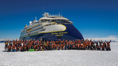 National Geographic Resolution was christened during its maiden voyage.