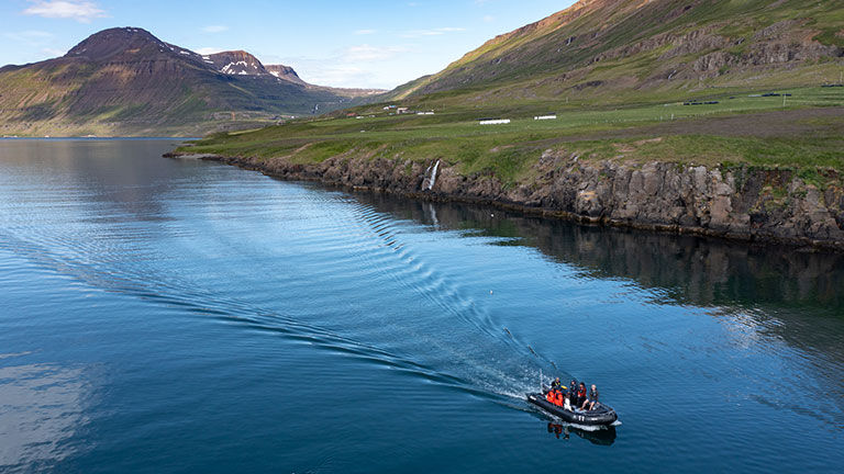 Crysal Endeavor offers adventures via Zodiaks.